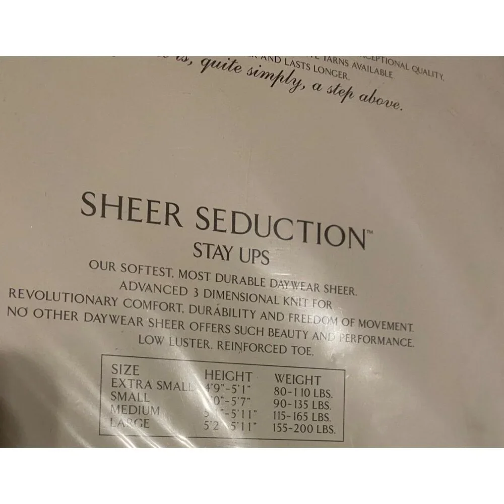 Victoria's Secret Sheer Seduction Stay Ups Cream Small Signature Gold Collection